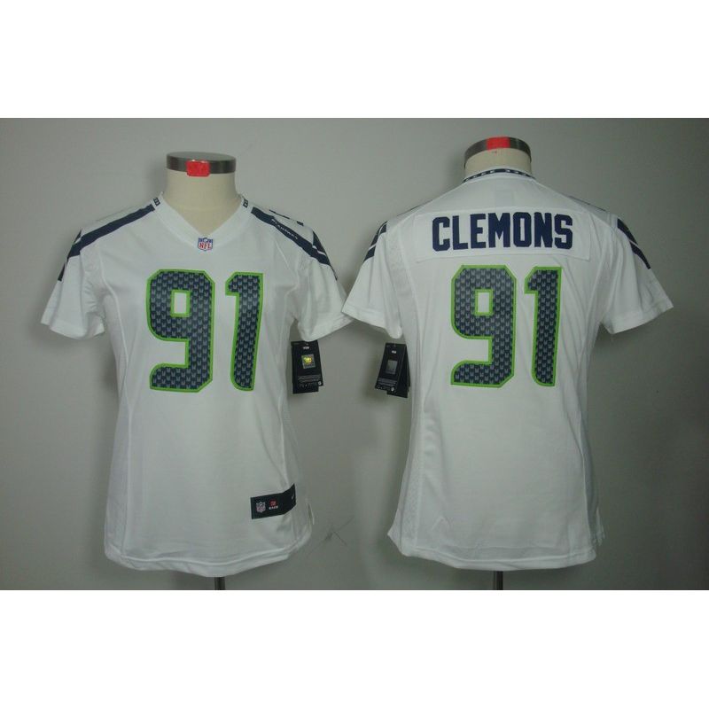 Cheap Chris Clemons Seahawks Jersey #91 White From China Limited