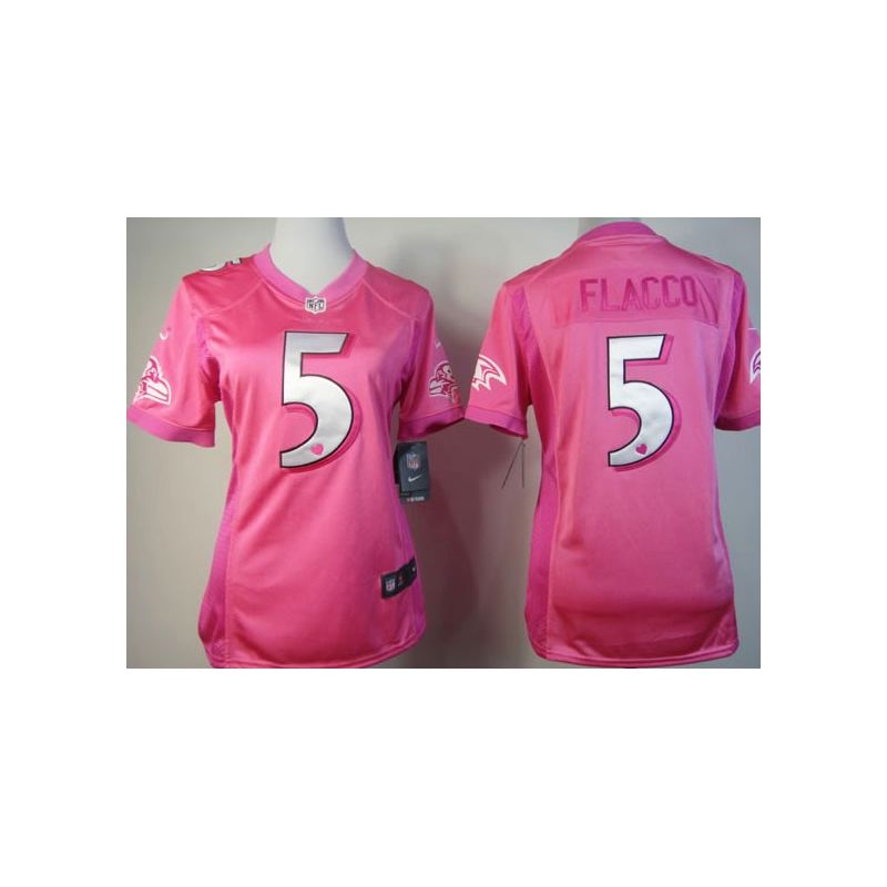Cheap Joe Flacco Ravens Jersey #5 Pink From China Love PinkIII