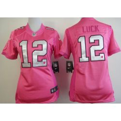 Cheap Andrew Luck Colts Jersey #12 Pink From China Love PinkIII