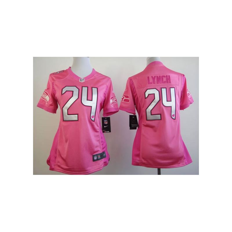 Cheap Marshawn Lynch Seahawks Jersey #24 Pink From China Love PinkIII