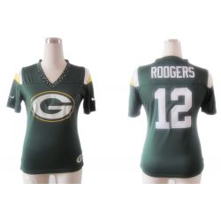 Cheap Aaron Rodgers Packers Jersey #12 green China Rhinestone Collar Fashion