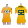 Cheap Clay Matthews Packers Jersey #52 Yellow China Rhinestone Collar Fashion