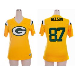 Cheap Jordy Nelson Packers Jersey #87 Yellow China Rhinestone Collar Fashion