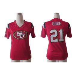 Cheap Frank Gore 49ers Jersey #21 Red From China Rhinestone Collar Fashion