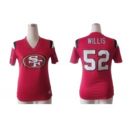 Cheap Patrick Willis 49ers Jersey #52 Red Rhinestone Collar Fashion