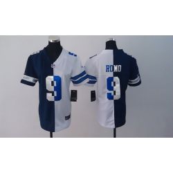 Cheap Tony Romo Cowboys Jersey #9 Blue-White From China Split
