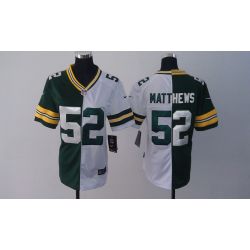 Cheap Clay Matthews Packers Jersey #52 Green-White From China Split