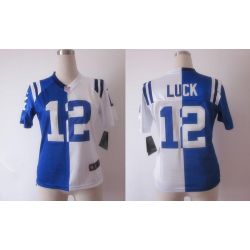 Cheap Andrew Luck Colts Jersey #12 Blue-White From China Split