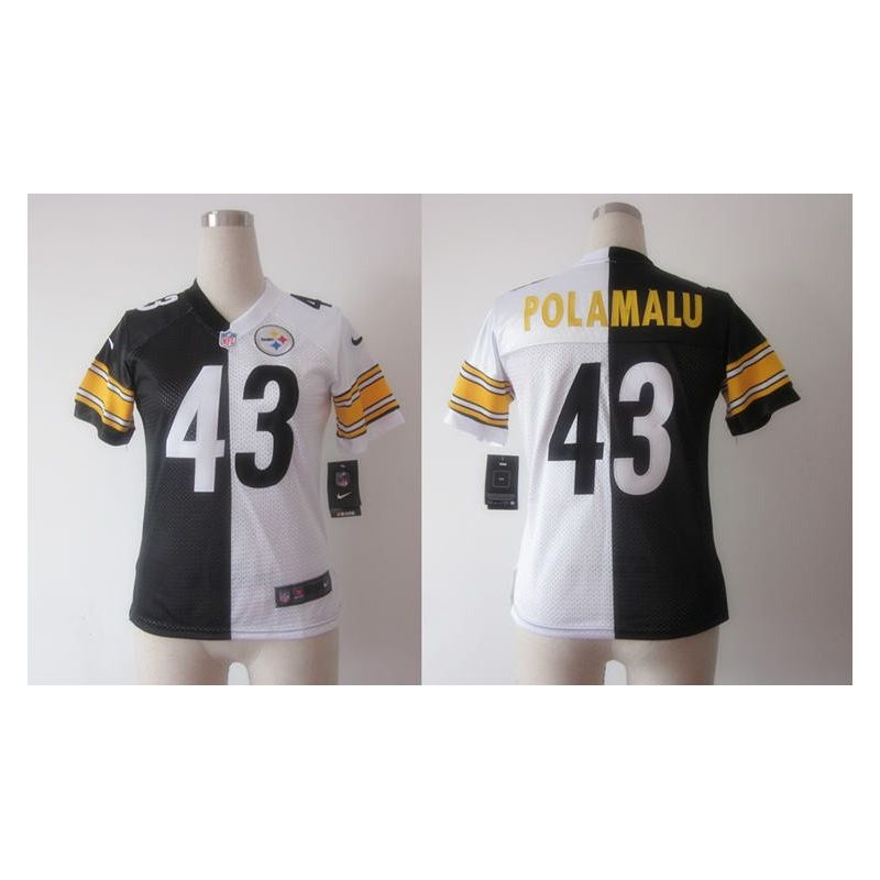 Cheap Troy Polamalu Steelers Jersey #43 Black-White From China Split Cheap Troy Polamalu Steelers Jersey #43 Black-White From China Split
