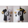 Cheap Troy Polamalu Steelers Jersey #43 Black-White From China Split