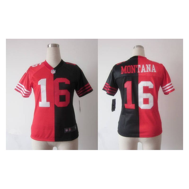 Cheap Joe montana 49ers Jersey #16 Red-Black From China Split Cheap Joe montana 49ers Jersey #16 Red-Black From China Split