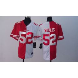 Cheap Patrick Willis 49ers Jersey #52 Red-White From China Split