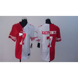 Cheap Colin Kaepernick 49ers Jersey #7 Red-White From China Split