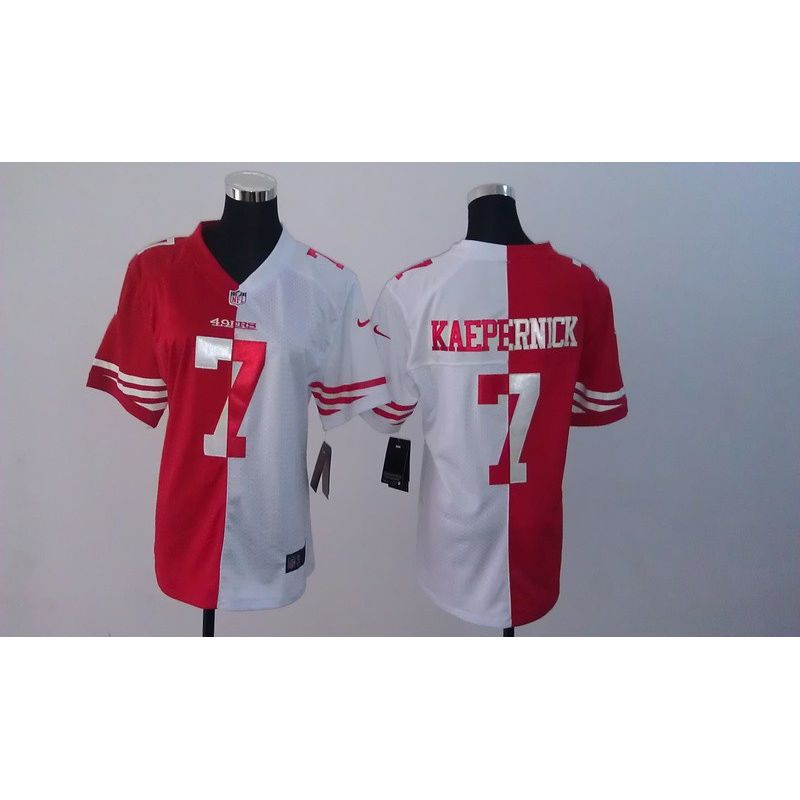 Cheap Colin Kaepernick 49ers Jersey #7 Red-White From China Split Cheap Colin Kaepernick 49ers Jersey #7 Red-White From China Split