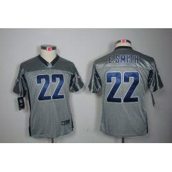 Cheap Emmitt Smith Cowboys Youth Jersey #22 Grey From China Grey Shadow