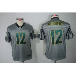 Cheap Aaron Rodgers Packers Youth Jersey #12 Grey From China Grey Shadow