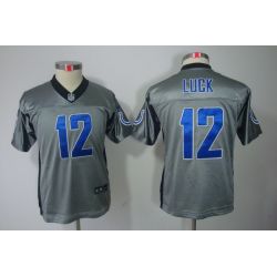 Cheap Andrew Luck Colts Youth Jersey #12 Grey From China Grey Shadow