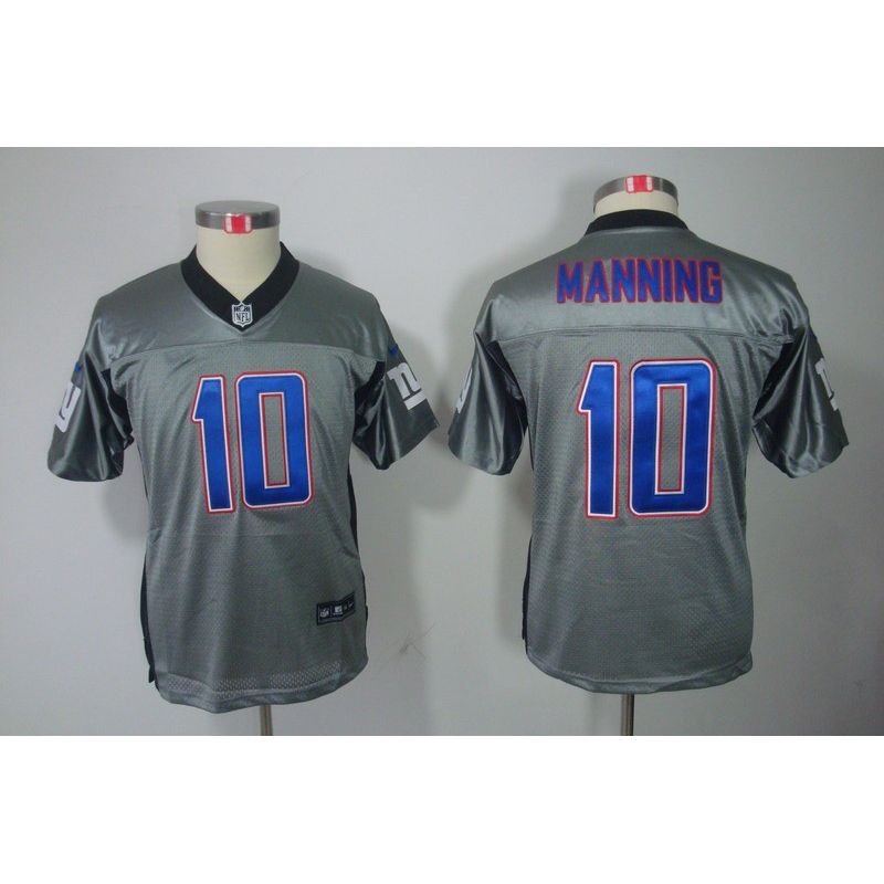Cheap Eli Manning Giants Youth Jersey #10 Grey From China Grey Shadow