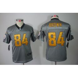 Cheap Antonio Brown Steelers Youth Jersey #84 Grey From China Grey Shadow