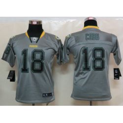 Cheap Randall Cobb Packers Youth Jersey #18 Grey From China Lights Out