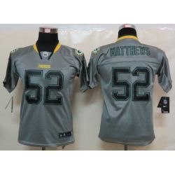 Cheap Clay Matthews Packers Youth Jersey #52 Grey From China Lights Out