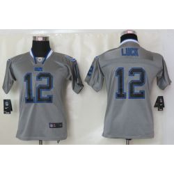 Cheap Andrew Luck Colts Youth Jersey #12 Grey From China Lights Out
