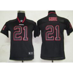 Cheap Frank Gore 49ers Youth Jersey #21 Black From China Lights Out
