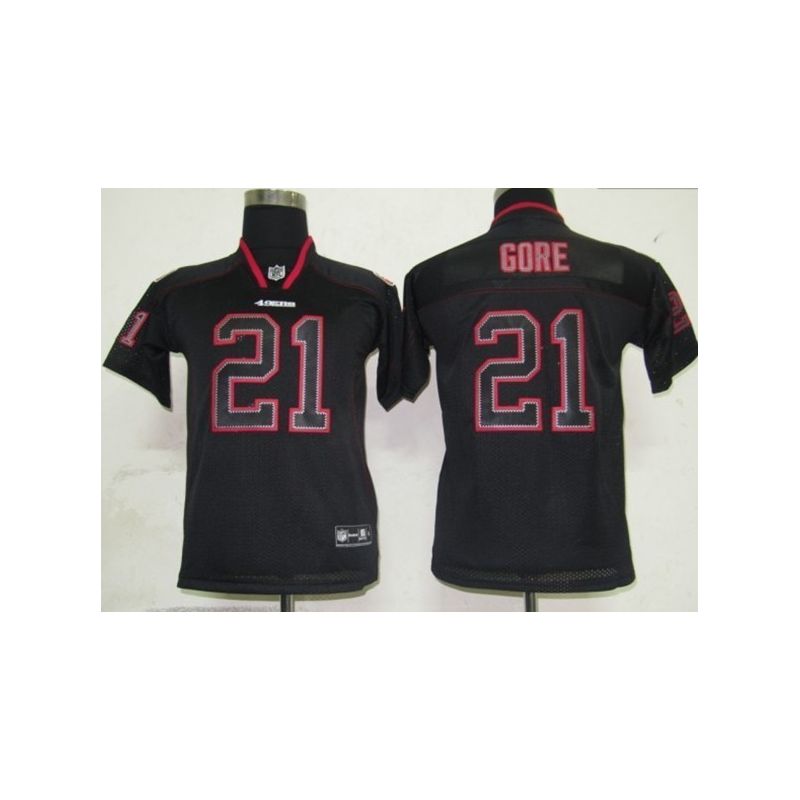Cheap Frank Gore 49ers Youth Jersey #21 Black From China Lights Out
