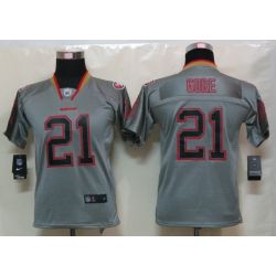 Cheap Frank Gore 49ers Youth Jersey #21 Grey From China Lights Out