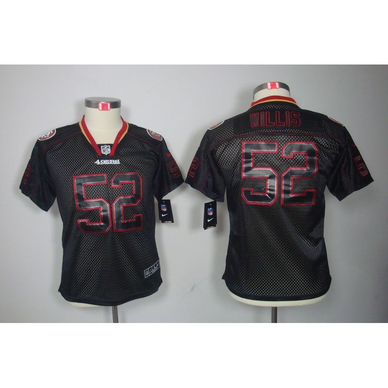 Cheap Patrick Willis 49ers Youth Jersey #52 Black From China Lights Out