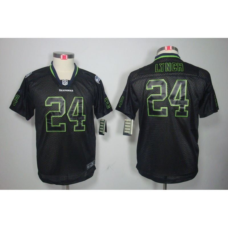 Cheap Marshawn Lynch Seahawks Youth Jersey #24 Black From China Lights Out