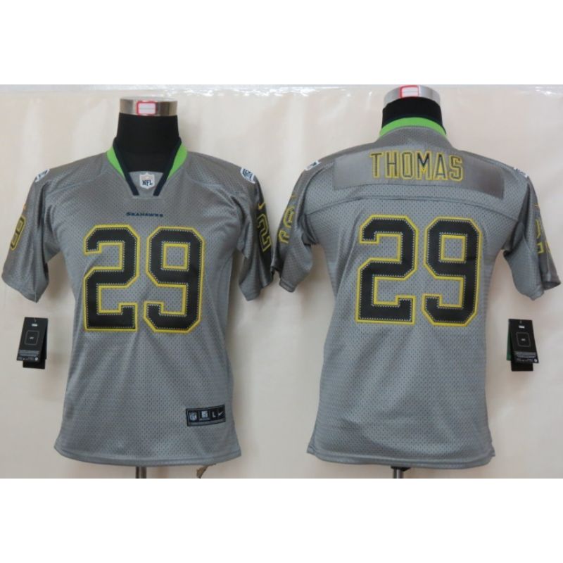 Cheap Earl Thomas Seahawks Youth Jersey #29 Grey From China Lights Out