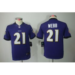 Cheap Lardarius Webb Ravens Youth Jersey #21 Purple From China Limited