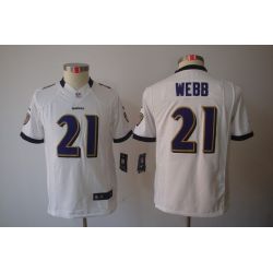 Cheap Lardarius Webb Ravens Youth Jersey #21 White From China Limited