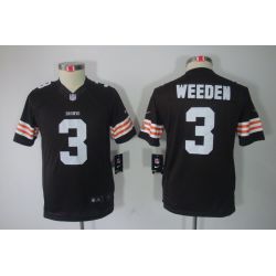 Cheap Brandon Weeden Browns Youth Jersey #3 Brown From China Limited