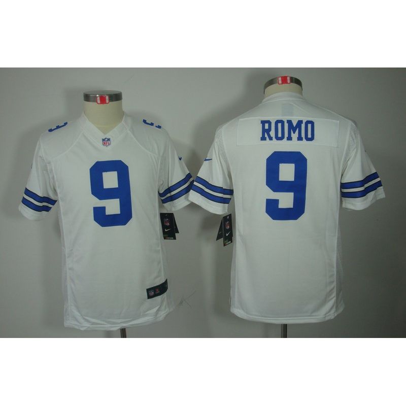 Cheap Tony Romo Cowboys Youth Jersey #9 White From China Limited