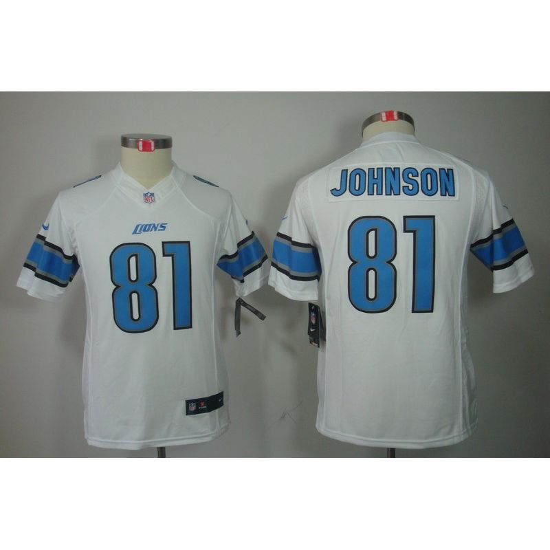 Cheap Calvin Johnson Lions Youth Jersey #81 White From China Limited