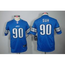 Cheap Ndamukong Suh Lions Youth Jersey #90 Blue From China Limited