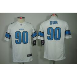 Cheap Ndamukong Suh Lions Youth Jersey #90 White From China Limited