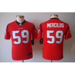 Cheap Whitney Mercilus Texans Youth Jersey #59 Red From China Limited