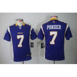 Cheap Christian Ponder Vikings Youth Jersey #7 Purple From China Limited