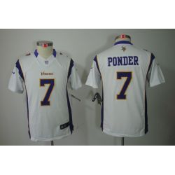 Cheap Christian Ponder Vikings Youth Jersey #7 White From China Limited