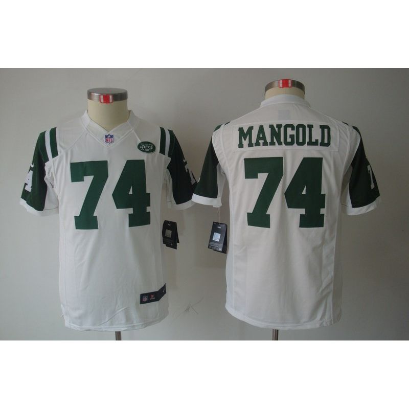 Cheap Nick Mangold Jets Youth Jersey #74 White From China Limited