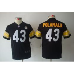 Cheap Troy Polamalu Steelers Youth Jersey #43 Black From China Limited