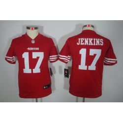 Cheap AJ Jenkins 49ers Youth Jersey #17 Red From China Limited