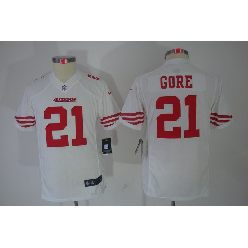 Cheap Frank Gore 49ers Youth Jersey #21 White From China Limited