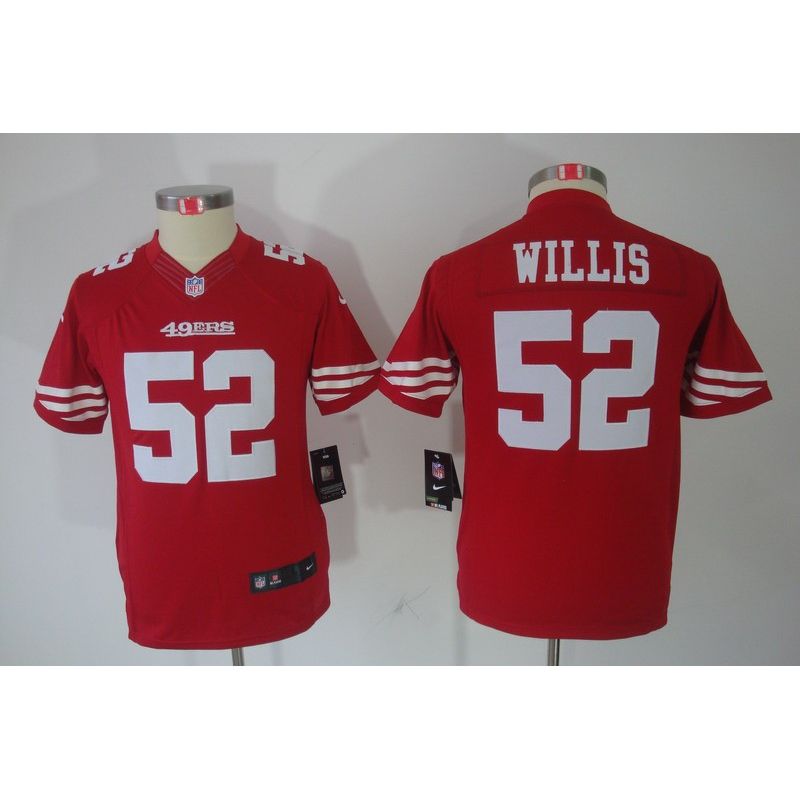 Cheap Patrick Willis 49ers Youth Jersey #52 Red From China Limited