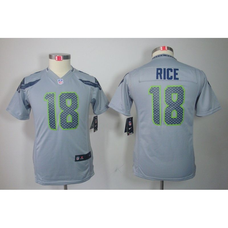 Cheap Sidney Rice Seahawks Youth Jersey #18 Grey From China Limited