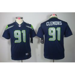 Cheap Chris Clemons Seahawks Youth Jersey #91 Blue From China Limited