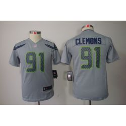 Cheap Chris Clemons Seahawks Youth Jersey #91 Grey From China Limited